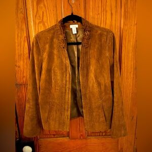 Chico’s Brown Suede Jacket in Size 1.